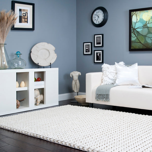 Anchorage ANC-1000 Modern Wool - Felted, Viscose Rug ANC1000-912 Cream 70% Wool - Felted, 30% Viscose 9' x 12'