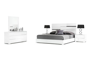 VIG Furniture Eastern King Modrest Ancona Italian Modern White Bedroom Set VGACANCONA-SET-WHT-EK