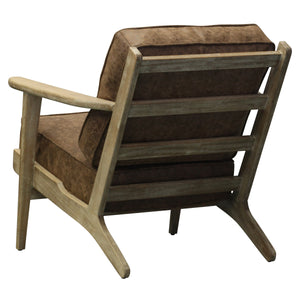 Albert Modern Leatherette Accent Chair - Plush Cushion, Solid Oak Frame, Perfect for Contemporary Spaces
