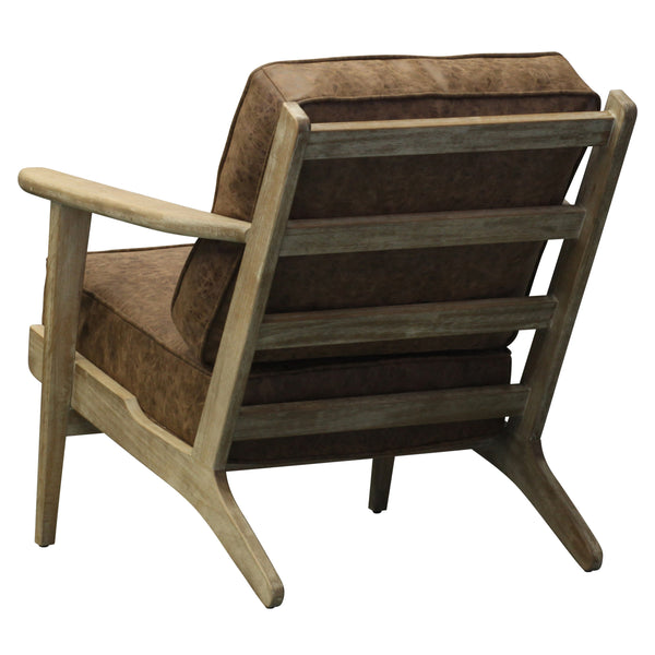 Albert Modern Leatherette Accent Chair - Plush Cushion, Solid Oak Frame, Perfect for Contemporary Spaces