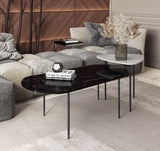 VIG Furniture Modrest Andros - Black Marble + Black Metal Coffee Table VGGMM-CT-1582-BLK-CT