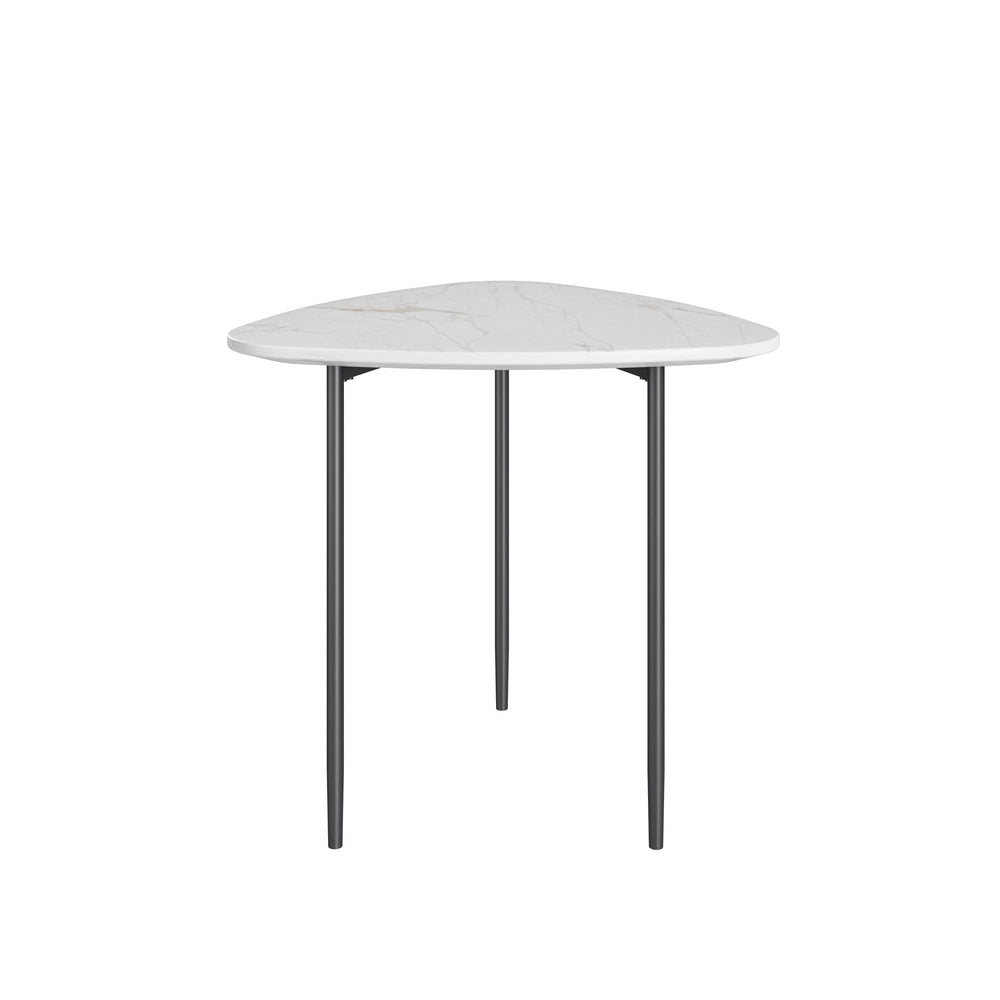 VIG Furniture Modrest Andros - White Marble + Black Metal End Table VGGMM-ET-1582-WHT-ET