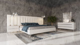 VIG Furniture Nova Domus Angela - Italian Modern White Eco Leather Bed w/ Nightstands and Wings VGACANGELA-SET-WINGS