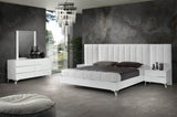 VIG Furniture Nova Domus Angela - Italian Modern White Eco Leather Bed w/ Nightstands and Wings VGACANGELA-SET-WINGS