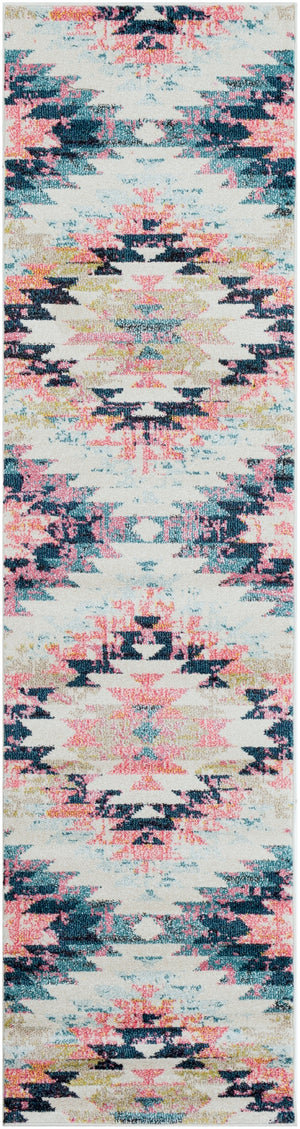Anika ANI-1027 Rustic Polypropylene Rug ANI1027-27103 White, Beige, Camel, Aqua, Teal, Dark Blue, Bright Pink, Lime, Black, Charcoal 100% Polypropylene 2'7" x 10'2"