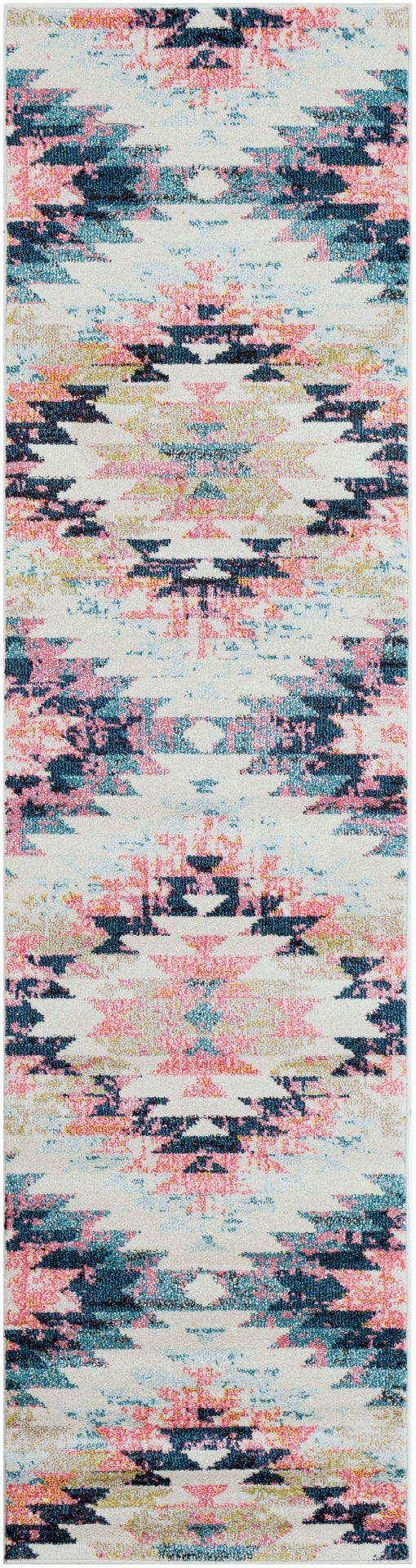 Anika ANI-1027 Rustic Polypropylene Rug ANI1027-27103 White, Beige, Camel, Aqua, Teal, Dark Blue, Bright Pink, Lime, Black, Charcoal 100% Polypropylene 2'7" x 10'2"