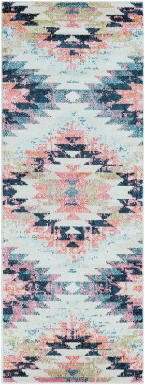 Anika ANI-1027 Rustic Polypropylene Rug ANI1027-2773 White, Beige, Camel, Aqua, Teal, Dark Blue, Bright Pink, Lime, Black, Charcoal 100% Polypropylene 2'7" x 7'3"
