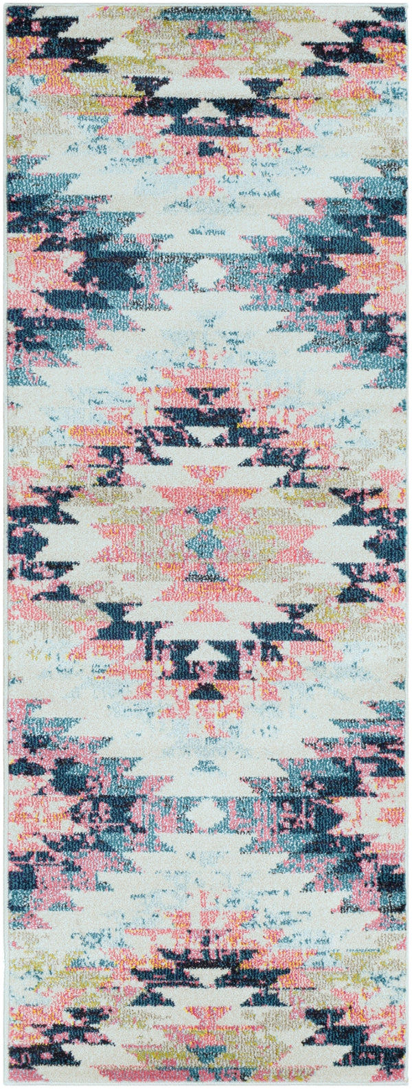 Anika ANI-1027 Rustic Polypropylene Rug ANI1027-2773 White, Beige, Camel, Aqua, Teal, Dark Blue, Bright Pink, Lime, Black, Charcoal 100% Polypropylene 2'7" x 7'3"