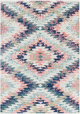 Anika ANI-1027 Rustic Polypropylene Rug ANI1027-5373 White, Beige, Camel, Aqua, Teal, Dark Blue, Bright Pink, Lime, Black, Charcoal 100% Polypropylene 5'3" x 7'3"