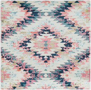 Anika ANI-1027 Rustic Polypropylene Rug ANI1027-67SQ White, Beige, Camel, Aqua, Teal, Dark Blue, Bright Pink, Lime, Black, Charcoal 100% Polypropylene 6'7" Square