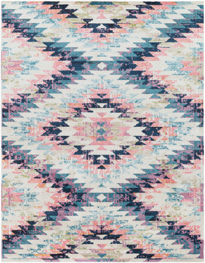 Anika ANI-1027 Rustic Polypropylene Rug ANI1027-710103 White, Beige, Camel, Aqua, Teal, Dark Blue, Bright Pink, Lime, Black, Charcoal 100% Polypropylene 7'10" x 10'2"