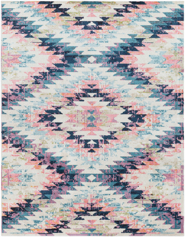 Anika ANI-1027 Rustic Polypropylene Rug ANI1027-710103 White, Beige, Camel, Aqua, Teal, Dark Blue, Bright Pink, Lime, Black, Charcoal 100% Polypropylene 7'10" x 10'2"