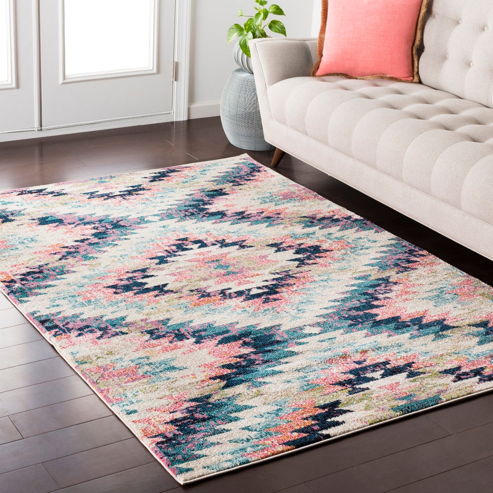 Anika ANI-1027 Rustic Polypropylene Rug ANI1027-93123 White, Beige, Camel, Aqua, Teal, Dark Blue, Bright Pink, Lime, Black, Charcoal 100% Polypropylene 9' x 12'4"