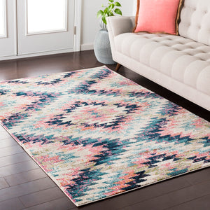 Anika ANI-1027 Rustic Polypropylene Rug ANI1027-93123 White, Beige, Camel, Aqua, Teal, Dark Blue, Bright Pink, Lime, Black, Charcoal 100% Polypropylene 9' x 12'4"