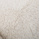 Noble House Pearcy White Furry Sheep Ottoman