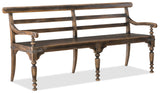 Hill Country Traditional-Formal Helotes Dining Bench In Rubberwood Solids And Metal