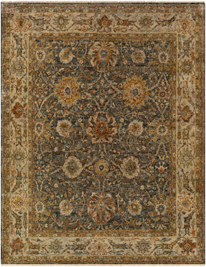 Anatolia ANY-2301 Traditional Wool Rug ANY2301-912 Dark Green, Burnt Orange, Olive, Khaki 100% Wool 9' x 12'