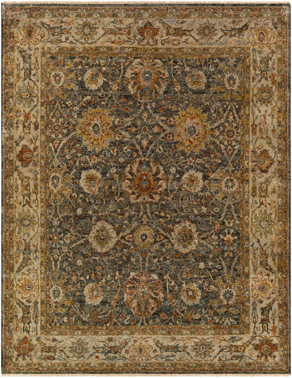 Anatolia ANY-2301 Traditional Wool Rug ANY2301-912 Dark Green, Burnt Orange, Olive, Khaki 100% Wool 9' x 12'
