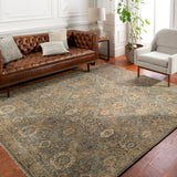 Anatolia ANY-2302 Traditional Wool Rug ANY2302-912 Dark Green, Sage, Saffron, Dark Brown, Beige 100% Wool 9' x 12'