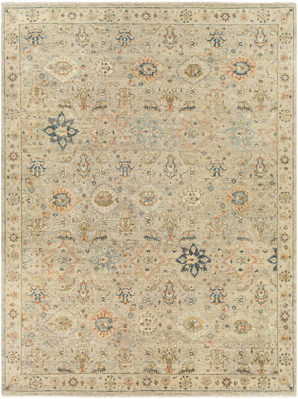 Anatolia ANY-2305 Traditional Wool Rug ANY2305-912 Dark Blue, Burnt Orange, Taupe, Dark Brown, Medium Gray, Beige 100% Wool 9' x 12'