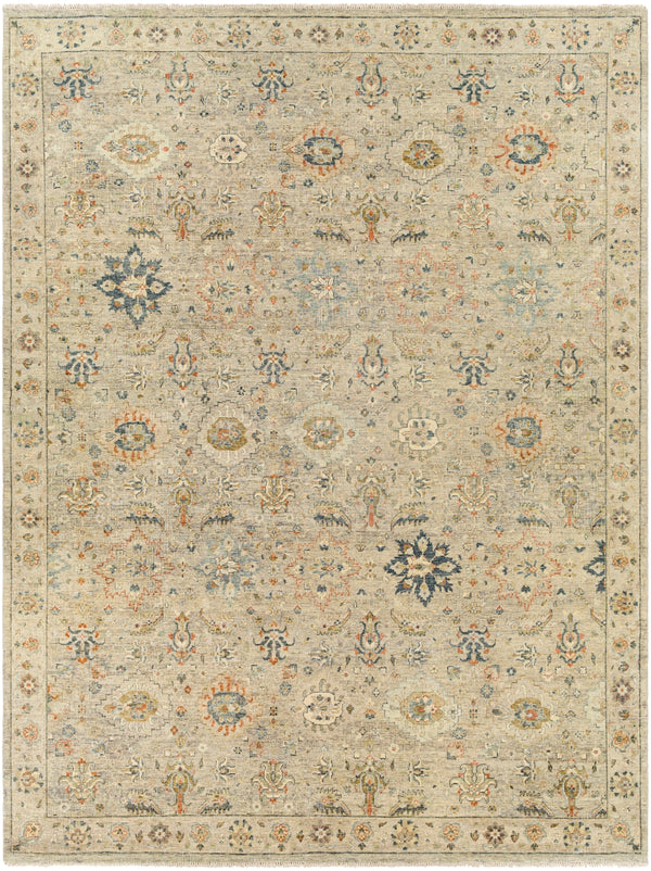 Anatolia ANY-2305 Traditional Wool Rug ANY2305-912 Dark Blue, Burnt Orange, Taupe, Dark Brown, Medium Gray, Beige 100% Wool 9' x 12'