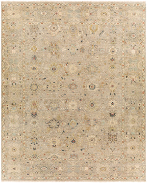 Anatolia ANY-2306 Traditional Wool Rug ANY2306-912 Dark Blue, Pale Blue, Burnt Orange, Taupe, Medium Gray, Sage, Beige 100% Wool 9' x 12'