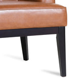 Clough Contemporary Faux Leather Tufted Accent Chairs, Cognac Brown and Dark Brown Noble House