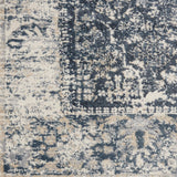 Nourison kathy ireland Home Malta MAI12 Vintage Machine Made Power-loomed Indoor only Area Rug Navy/Ivory 5'3" x 7'7" 99446495129