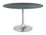 Metropolis Marble, MDF, Iron, Aluminum Modern Commercial Grade Dining Table