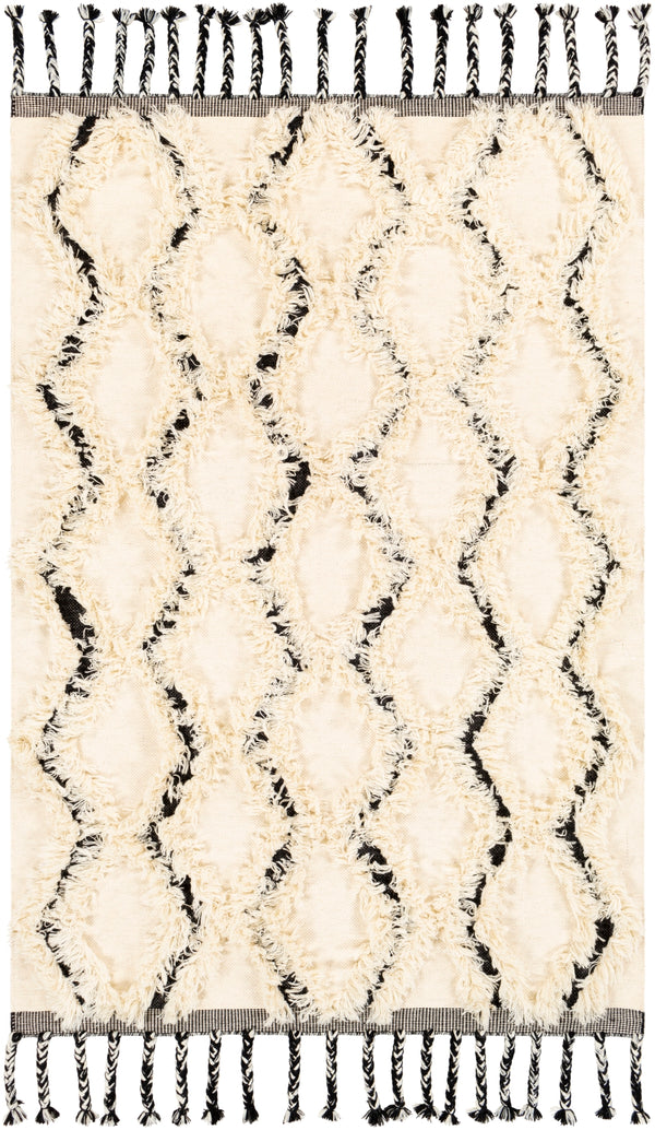 Apache APA-2300 Global Wool Rug APA2300-912 Cream, Black 100% Wool 9' x 12'