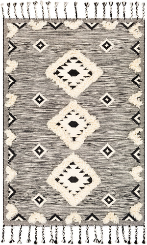 Apache APA-2302 Global Wool Rug APA2302-912 Black, Cream 100% Wool 9' x 12'