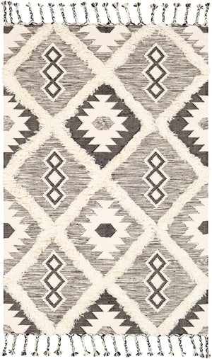 Apache APA-2303 Global Wool Rug APA2303-912 Black, Cream 100% Wool 9' x 12'