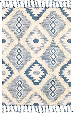 Apache APA-2304 Global Wool Rug APA2304-912 Dark Blue, Cream 100% Wool 9' x 12'