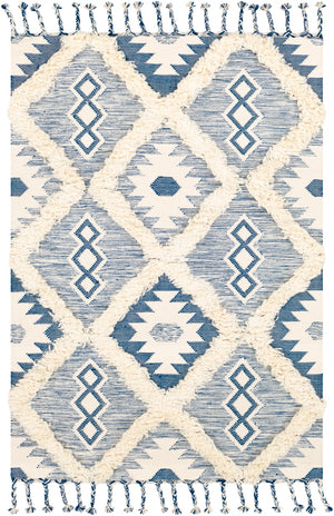 Apache APA-2304 Global Wool Rug APA2304-912 Dark Blue, Cream 100% Wool 9' x 12'