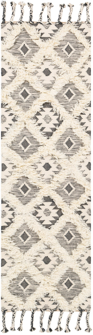 Apache APA-2305 Global Wool Rug APA2305-268 Charcoal, Cream 100% Wool 2'6" x 8'