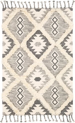 Apache APA-2305 Global Wool Rug APA2305-912 Charcoal, Cream 100% Wool 9' x 12'