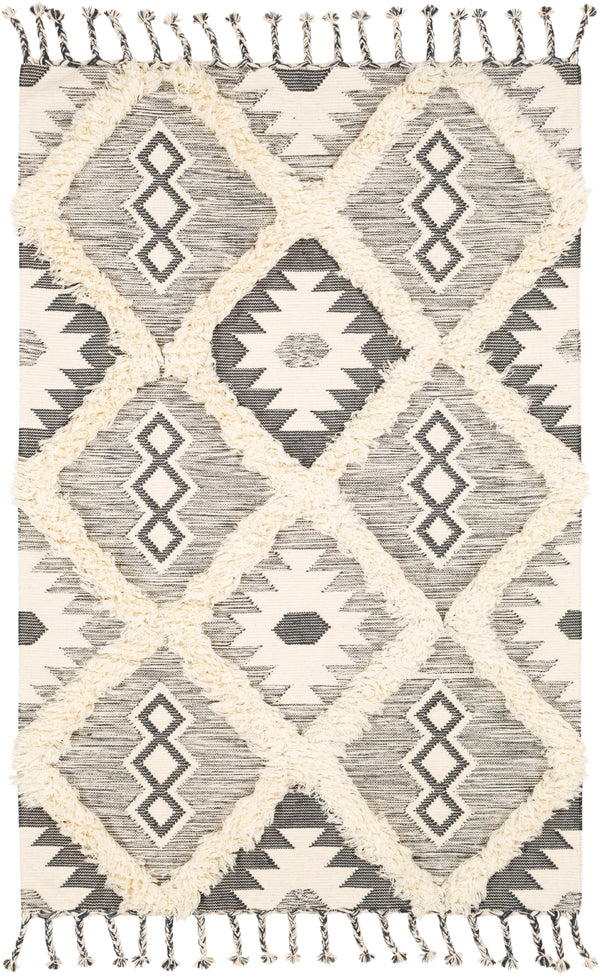 Apache APA-2305 Global Wool Rug APA2305-912 Charcoal, Cream 100% Wool 9' x 12'