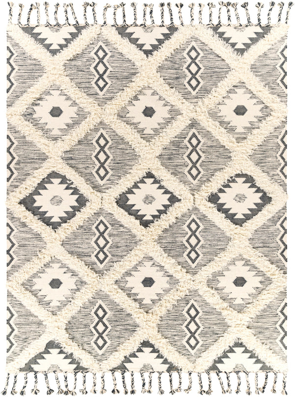 Apache APA-2305 Global Wool Rug APA2305-810 Charcoal, Cream 100% Wool 8' x 10'