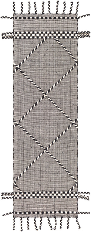 Apache APA-2306 Global Wool Rug APA2306-268 Black, Cream 100% Wool 2'6" x 8'