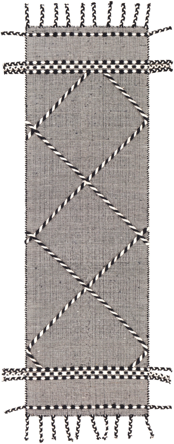 Apache APA-2306 Global Wool Rug APA2306-268 Black, Cream 100% Wool 2'6" x 8'