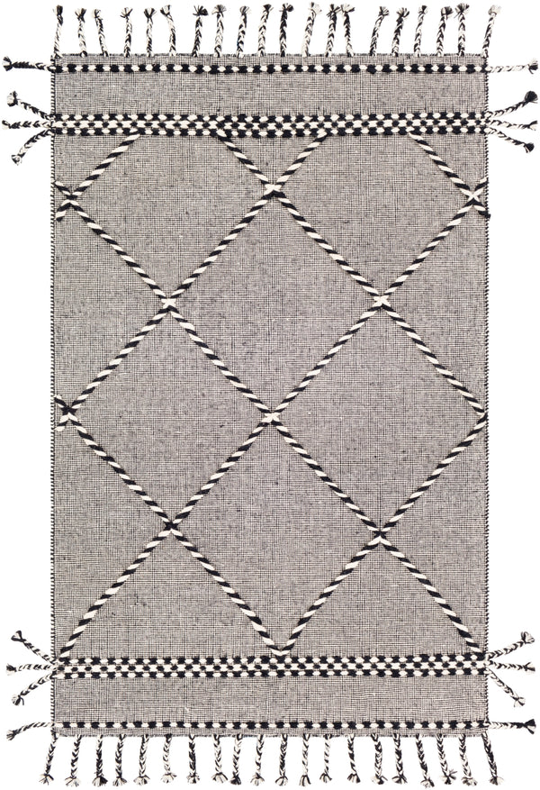 Apache APA-2306 Global Wool Rug APA2306-81012 Black, Cream 100% Wool 8'10" x 12'