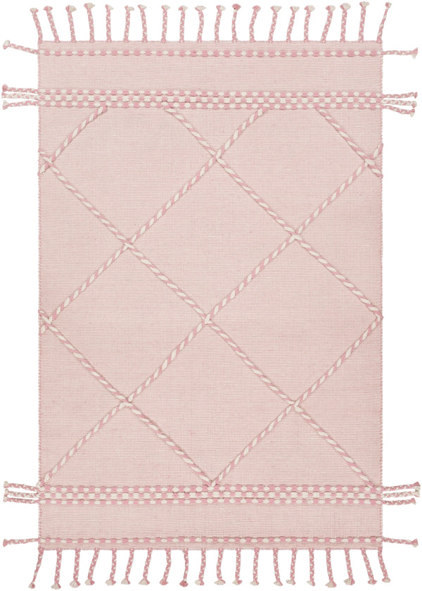 Apache APA-2307 Global Wool Rug APA2307-912 Pale Pink, Cream 100% Wool 9' x 12'