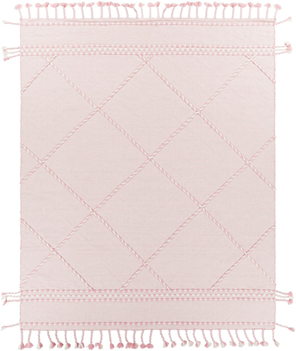 Apache APA-2307 Global Wool Rug APA2307-810 Pale Pink, Cream 100% Wool 8' x 10'