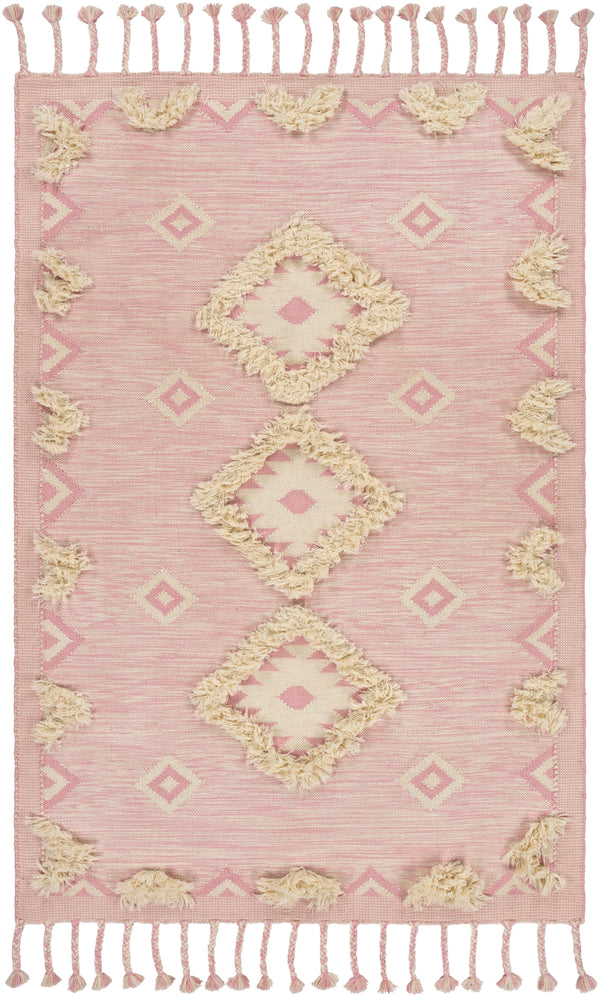 Apache APA-2308 Global Wool Rug APA2308-912 Pale Pink, Cream 100% Wool 9' x 12'