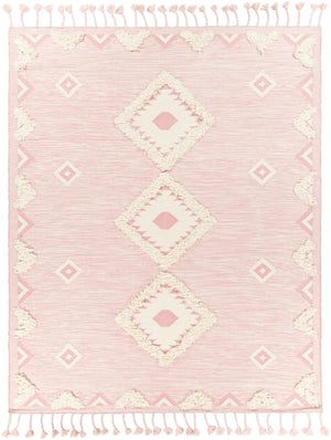 Apache APA-2308 Global Wool Rug APA2308-810 Pale Pink, Cream 100% Wool 8' x 10'