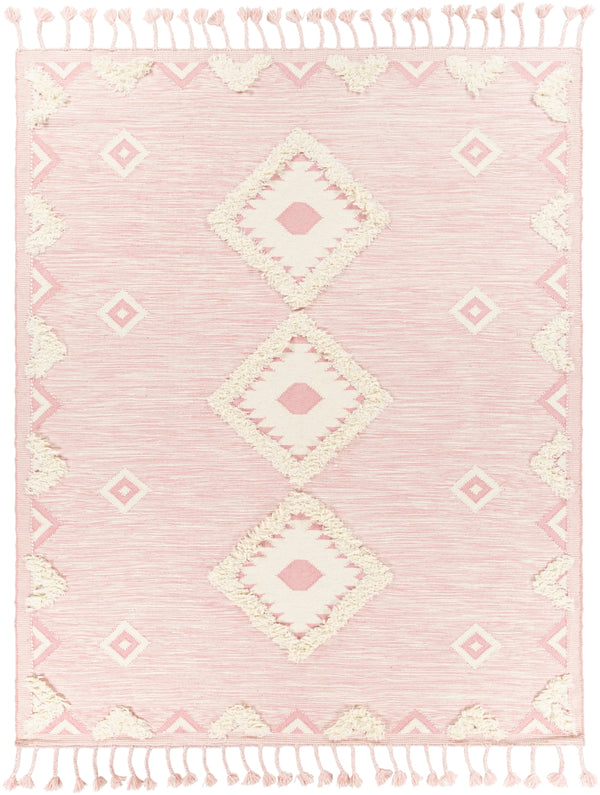 Apache APA-2308 Global Wool Rug APA2308-810 Pale Pink, Cream 100% Wool 8' x 10'