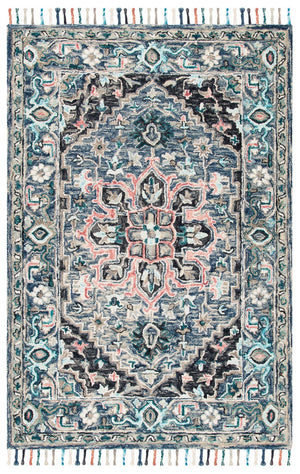 Aspen 124 Bohemian Hand Tufted 85% Wool, 15% Cotton Rug Pink / Blue
