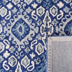 Aspen 295 Bohemian Hand Tufted 100% Wool Rug Navy / Beige