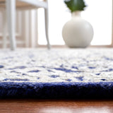 Aspen 296 Bohemian Hand Tufted Wool & Viscose Pile Rug Navy / Ivory