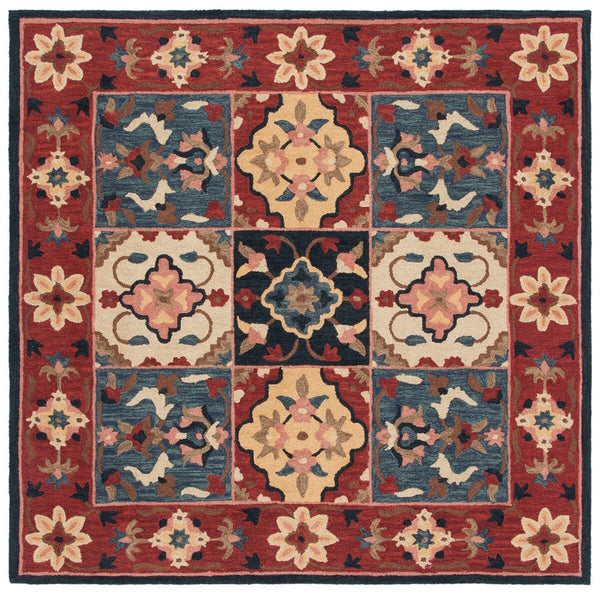 Aspen 402 Hand Tufted 80% Wool, 20% Cotton Bohemian Rug Red / Gold 80% Wool, 20% Cotton APN402Q-9